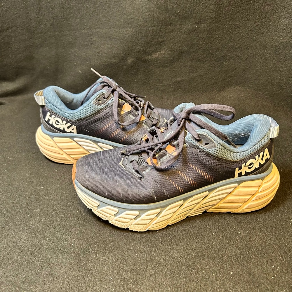 Hoka Gaviota 3 Running Shoes Womens 6.5 Blue Orange Stability Sneakers 1113521
